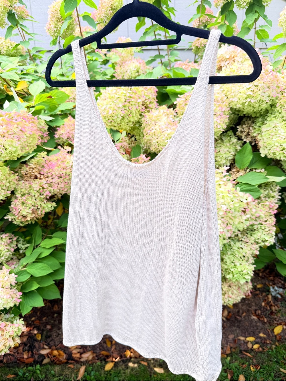 Zara Neutral Cream Knit Tank Top